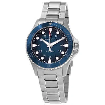 Pre-owned Hamilton Khaki Navy Scuba Automatic Blue Dial Men's Watch H82505140