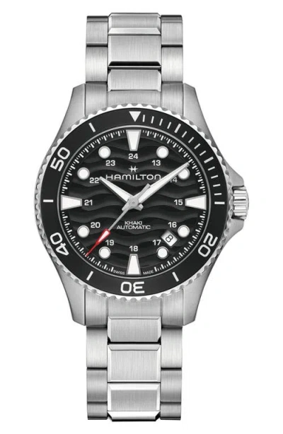 Hamilton Khaki Navy Scuba Black Automatic Bracelet Watch, 40mm In Silver