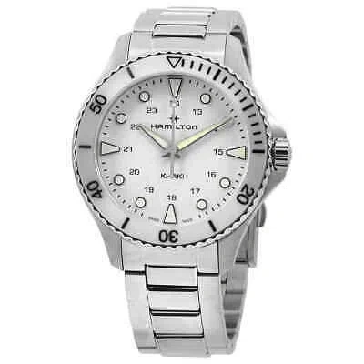 Pre-owned Hamilton Khaki Navy Scuba Quartz White Dial Unisex Watch H82221110