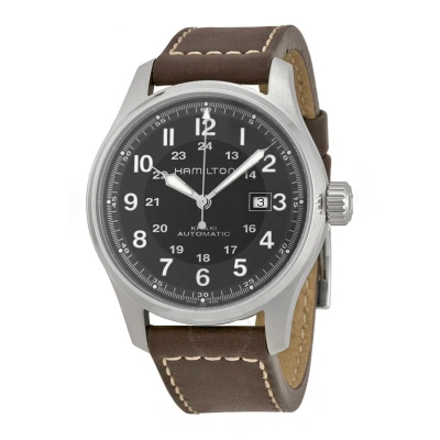Hamilton Khaki Officers Automatic Black Dial Men's Watch H70625533 In Brown