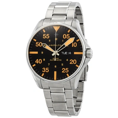 Hamilton Khaki Pilot Black Dial Automatic Men's Stainless Steel Watch H64725131 In Metallic