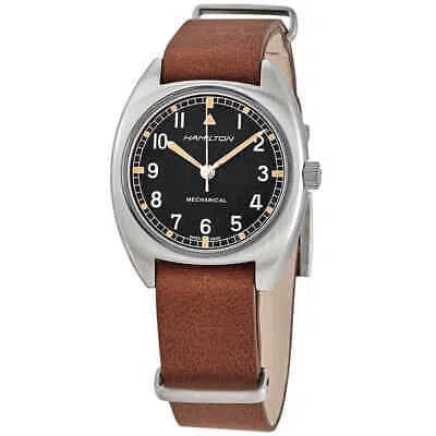 Pre-owned Hamilton Khaki Pilot Pioneer Hand Wind Black Dial Men's Watch H76419531