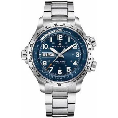 Hamilton Khaki X-wind Day Date Auto Blue Dial Stainless Steel Men's Watch H77765141
