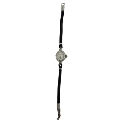 Pre-owned Hamilton Lady  14kt White Gold Diamond Art Deco Watch, Circa 1980