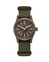 Hamilton Men's Swiss Mechanical Khaki Field Green Fabric Strap Watch 38mm In Brown/green