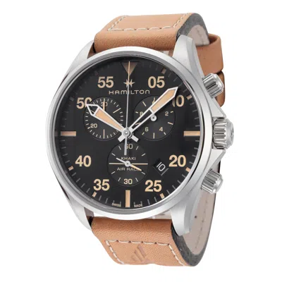 Hamilton Men's 44mm Brown Quartz Watch H76722531 In Silver