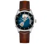 Hamilton Jazzmaster Open Heart Automatic Blue Dial Brown Leather Strap Men's Watch H32675540 In Blue