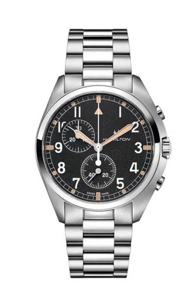 Pre-owned Hamilton Men's Khaki Aviation Pilot Pioneer 41mm Quartz Chrono Watch H76522131