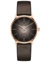 HAMILTON MEN'S SWISS AUTOMATIC INTRA-MATIC AUTOMATIC BROWN LEATHER STRAP WATCH 38MM