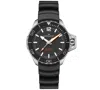 Hamilton Men's Swiss Automatic Khaki Navy Frogman Black Rubber Strap Watch 41mm In Black