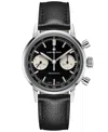 Hamilton Men's Swiss Intra-matic Chronograph H Black Leather Strap Watch 40mm In Black