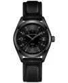 Hamilton Men's Swiss Khaki Field Black Rubber Strap Watch 40mm H68401735 In Black