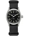 Hamilton Men's Swiss Khaki Field Black Textile Strap Watch 38mm In Black