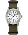 Hamilton Men's Swiss Khaki Field Green Textile Strap Watch 42mm In Green