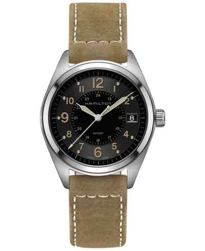 Hamilton Men's Swiss Khaki Field Tan Leather Strap Watch 40mm H68551833 In No Color