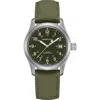 Hamilton Unisex Swiss Mechanical Khaki Field Green Canvas Strap Watch 38mm