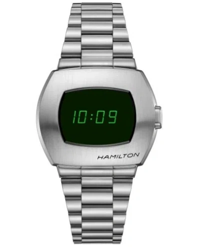 Pre-owned Hamilton Psr Digital Quartz Stainless Steel Men's Watch H52414131