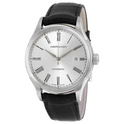 Pre-owned Hamilton Valiant Silver Dial Black Leather Men's Watch H39515754