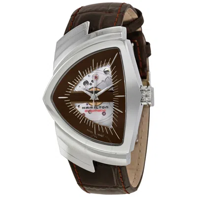 Hamilton Ventura Automatic Shield Shaped Men's Watch H24515591 In Brown