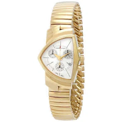 Pre-owned Hamilton Ventura Chronograph Quartz Silver Dial Men's Watch H24422151