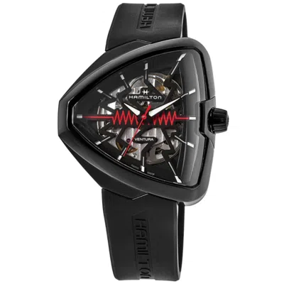 Hamilton Ventura Elvis80 Auto Black Dial Rubber Strap Men's Watch H24535331