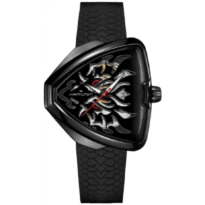 Hamilton Ventura Elvis80 Auto Black Dragon Dial Rubber Strap Men's Watch H24535332