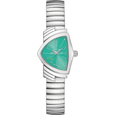 Hamilton Ventura S Quartz 24mm X 36mm Blue Dial In Metallic