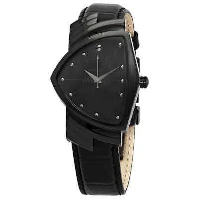 Pre-owned Hamilton Ventura Quartz Black Dial Men's Watch H24401731