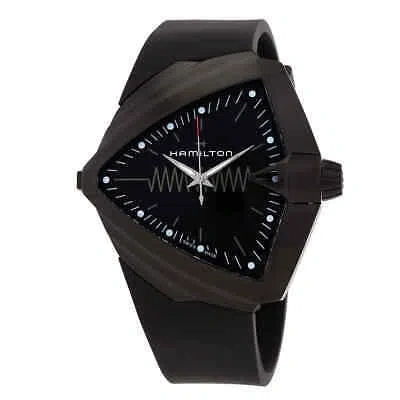 Pre-owned Hamilton Ventura Xxl Bright Quartz Black Dial Men's Watch H24604330