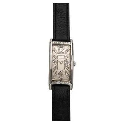 Pre-owned Hamilton Vintage 1930s  Art Deco Tank Platinum Diamond Dial Manual 20 Mm In Multi
