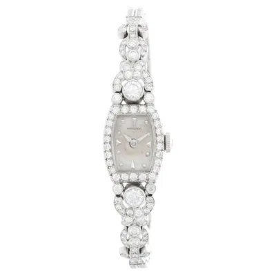 Pre-owned Hamilton Vintage 1950's Ladies Platinum Diamond Watch In Multi