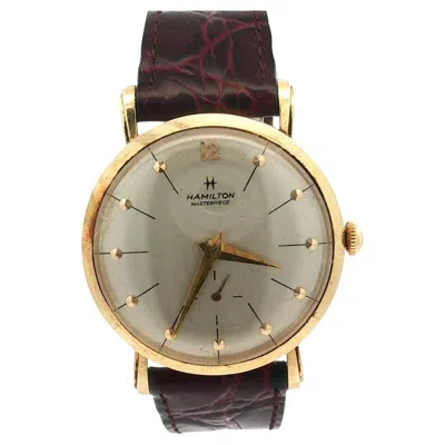 Pre-owned Hamilton Vintage  Masterpiece 14k Yellow Gold 32mm Mechanical Wrist Watch