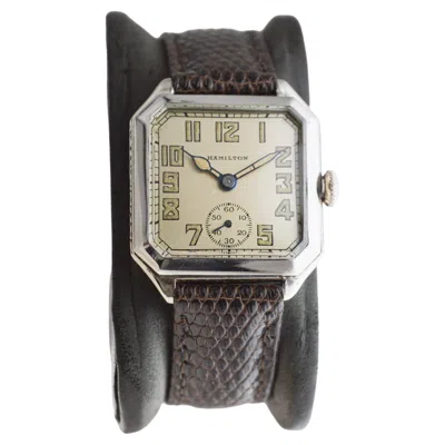 Pre-owned Hamilton White Gold Filled Art Deco Watch Circa 1931 With Original Dial & Hands