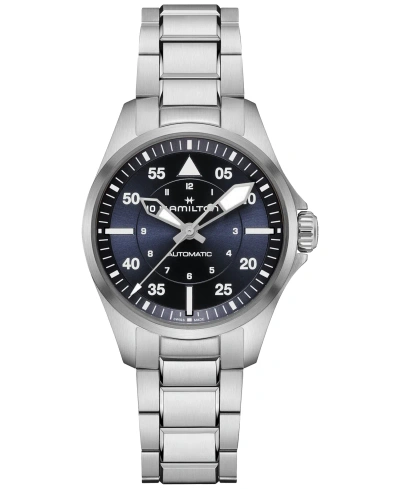Hamilton Women's Swiss Automatic Khaki Aviation Stainless Steel Bracelet Watch 36mm In Silver