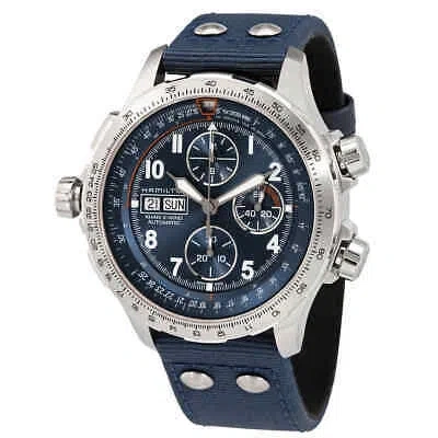 Pre-owned Hamilton X-wind Lefty Chronograph Automatic Blue Dial Men's Watch H77906940
