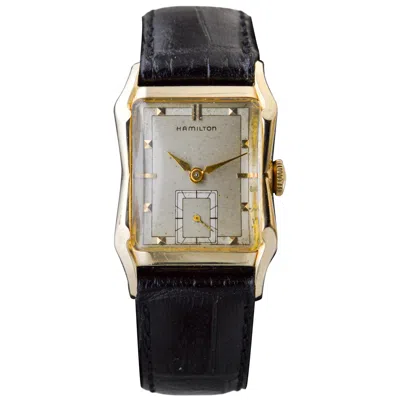 Pre-owned Hamilton Yellow Gold Filled Art Deco Tank Style With Original Dial From 1940's