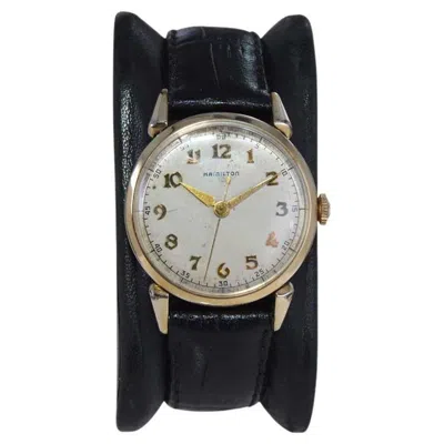 Pre-owned Hamilton Yellow Gold Filled With Original Sterling Silver Dial And Gold Numbers
