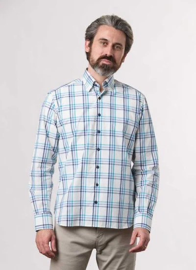 Hammer Made Banff Tailored Fit Button Down Shirt In Blue