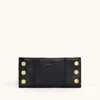 Hammitt 110 North Black Brushed Gold Red Zip