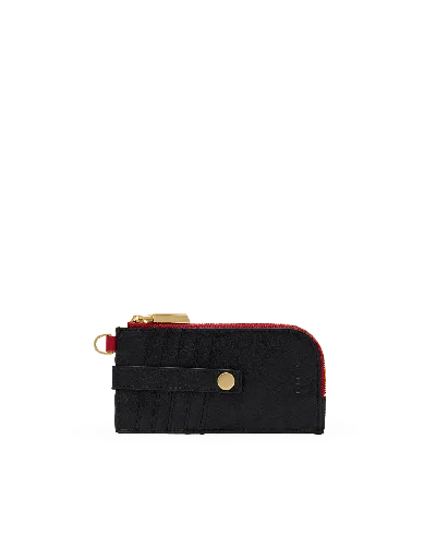 Hammitt 210 East Black Brushed Gold Red Zip