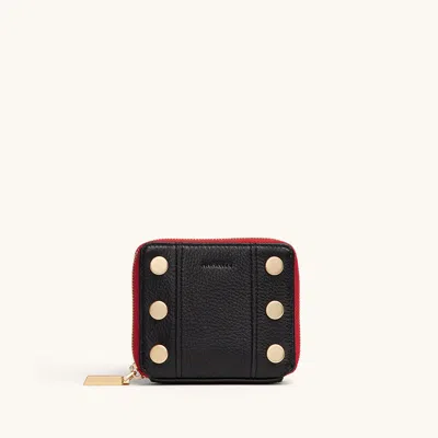 Hammitt 5 North Black Brushed Gold Red Zip