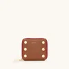 Hammitt 5 North Mahogany Pebble Brushed Gold Red Zip