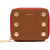 Hammitt 5 North Mahogany Pebble Brushed Gold Red Zip In Brown