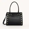 Hammitt Allen Black Brushed Gold Red Zip Lrg