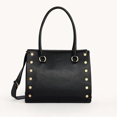 Hammitt Allen Black Brushed Gold Red Zip Lrg