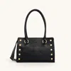 Hammitt Allen Black Brushed Gold Red Zip Med
