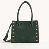 Hammitt Allen Green Room Suede Brushed Gold Lrg