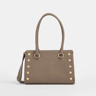 Hammitt Allen Sculpted Taupe Brushed Gold Med