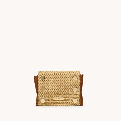Hammitt Allen Wallet Cocoa Raffia Gold