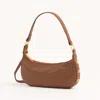 Hammitt Becker Mahogany Pebble Brushed Gold Red Zip Sml
